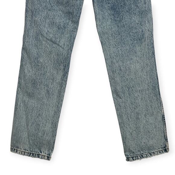 Revice High Rise Button Fly Straight Leg Jeans SIZE 28 x 30 Destroyed Blue - Picture 10 of 10